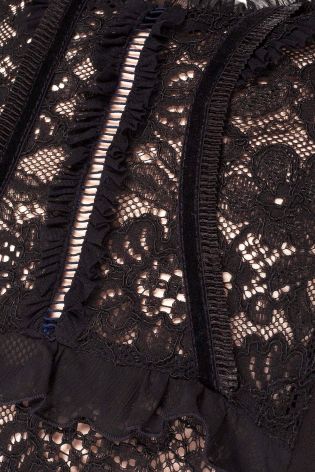 Black Lace Ruffle Dress (3-16yrs)